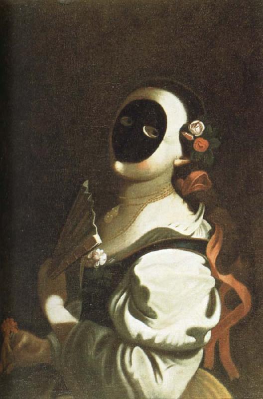 Felice Boscarati Dama con mascherina oil painting picture